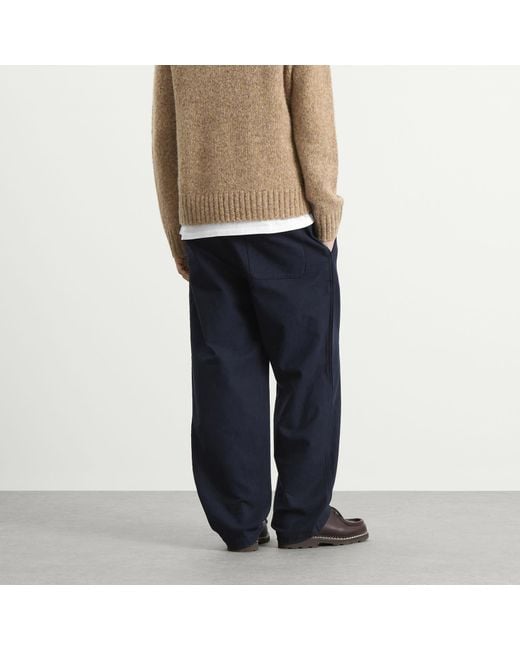 Folk Blue Wide Fit Trousers for men