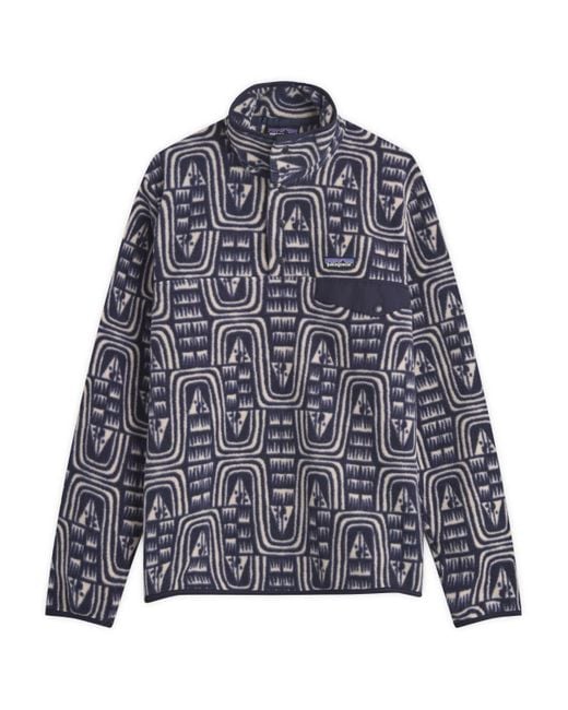 Patagonia Blue Lightweight Synchilla Snap-T Pullover for men