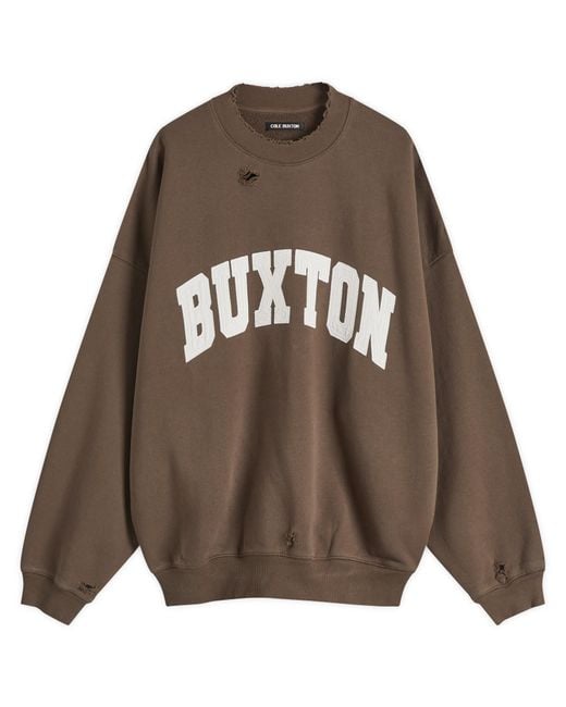 Cole Buxton Brown Distressed Applique Sweatshirt for men