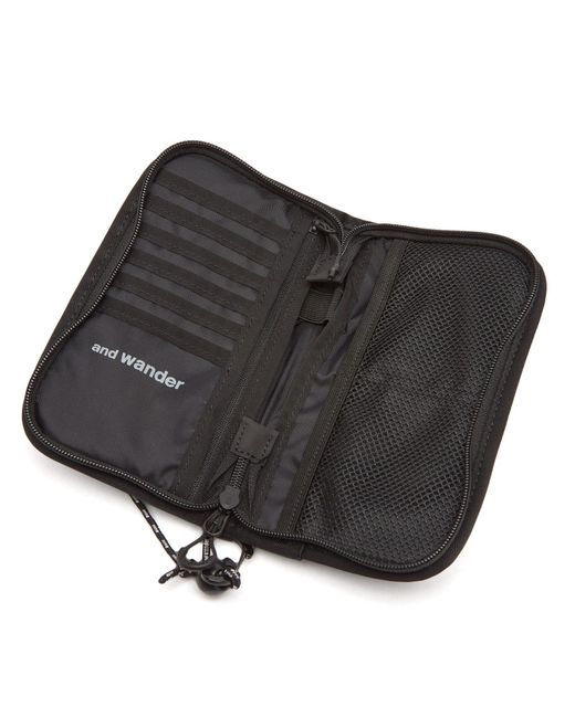 And Wander Black Reflective Ripstop Pouch for men