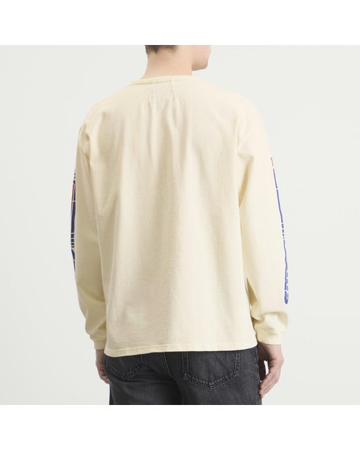 Rhude White Split Petrol Logo Long Sleeve T-Shirt for men