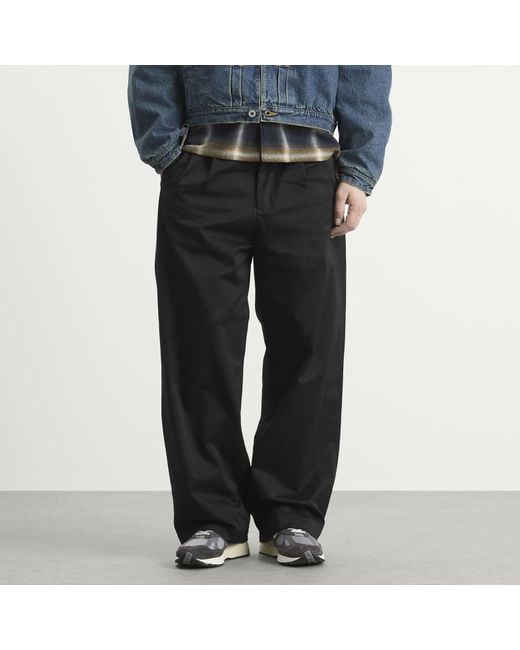Human Made Double Pleated Wide Chino Pants in Black for Men | Lyst