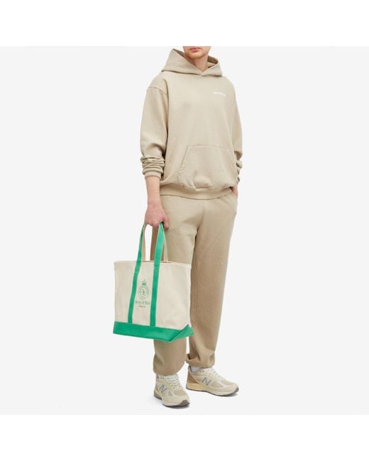 Sporty&Rich｜ (Crown Logo XL Tote Bag - Natural/Verde (B Sporty & Rich 袋於Natural & Verde | FWRD