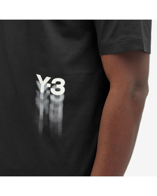 Y-3 Black Graphics Short Sleeve T-Shirt for men