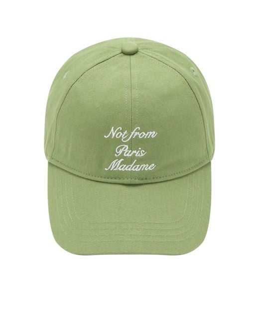Drole de Monsieur Green Calligraphy Slogan Cap for men