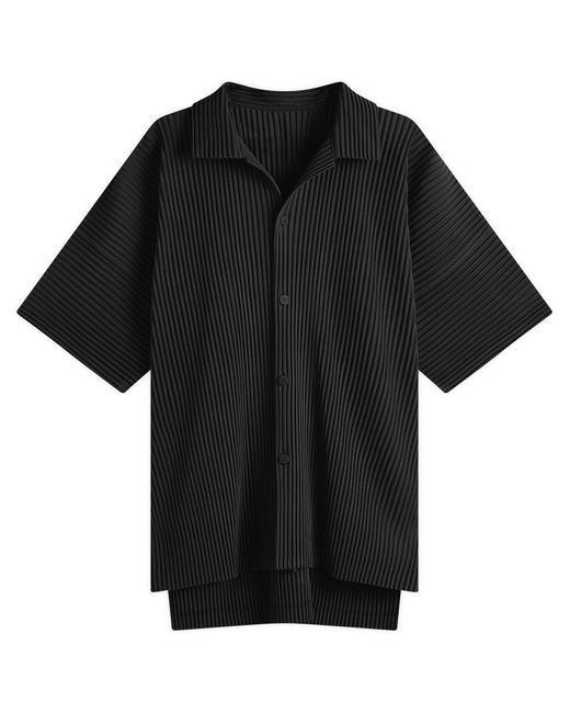 Homme Plissé Issey Miyake Black Pleated Vacation Shirt for men