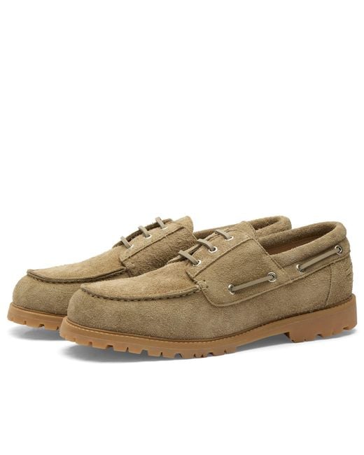 Studio Nicholson Natural Guston Lace Up Boat Shoe for men