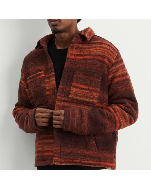 Percival Brown Missisipi Boiled Wool Jacquard Overshirt for men