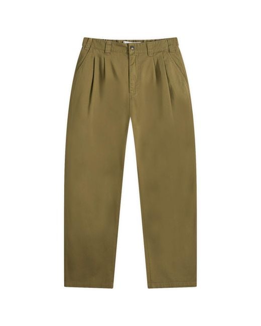 POLAR SKATE Green Railway Chino Trousers for men