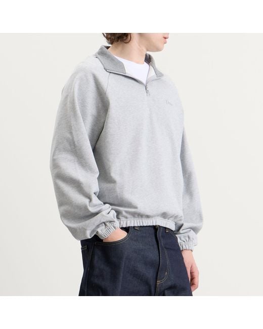 Dime White Classic Terry Quarter Zip Sweatshirt for men