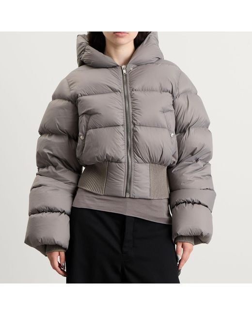 Rick Owens Gray Cinched Padded Jacket