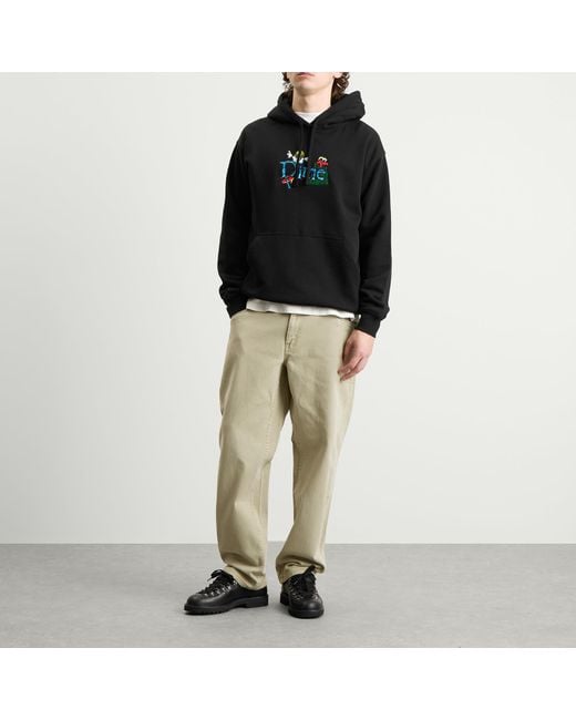 Dime Black Classic Fuzzy Hoodie for men