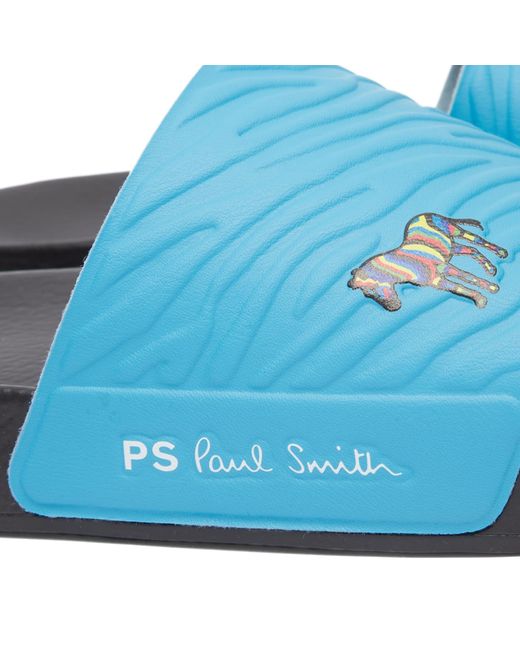 Paul Smith Blue Nyro Zebra Pool Slides for men