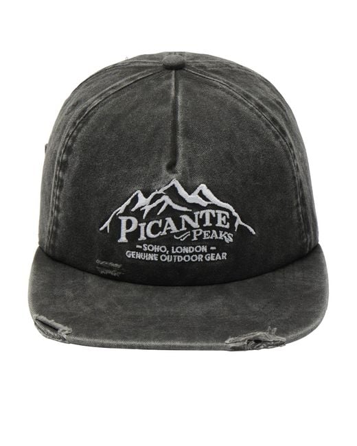 Picante Black Peaks Crew Cap for men