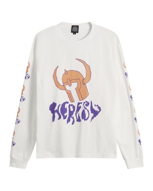Heresy White Barbarian Long Sleeve T-Shirt for men