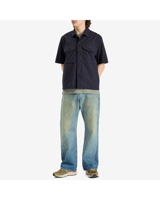 C P Company Blue Boxy Short Sleeve Shirt for men