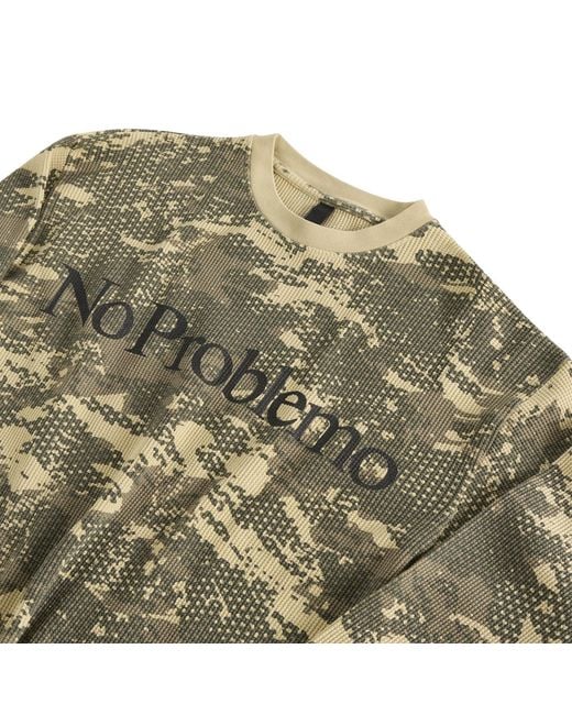 No Problemo Green Forest Waffle Ls T-Shirt