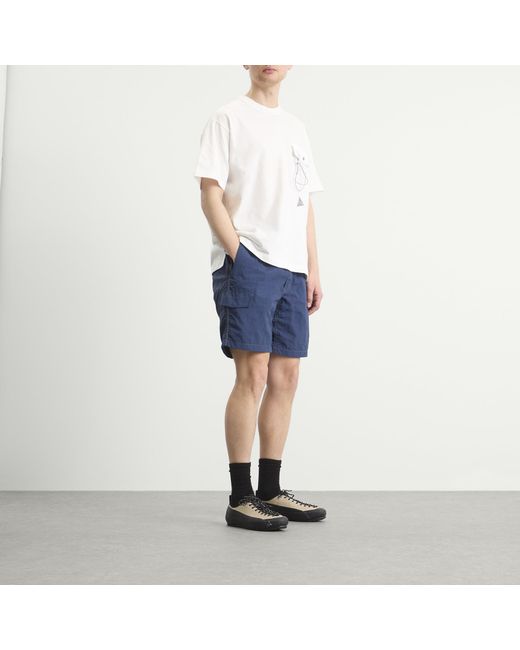 And Wander Blue Ny Taffeta Hiker Shorts for men