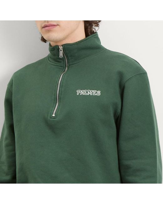 Palmes Green Remember Zip Sweatshirt for men