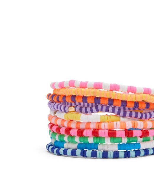 Roxanne Assoulin Red Technicolour Stripe Bracelets Set