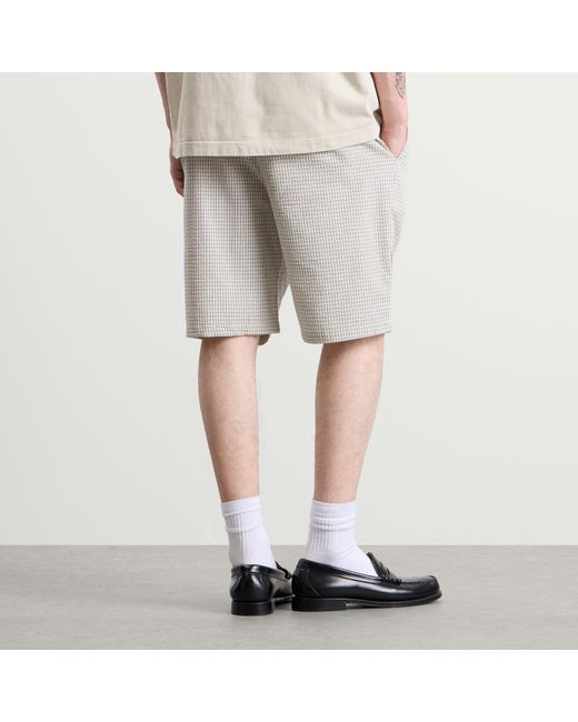 BOUND White Gingham Shorts for men