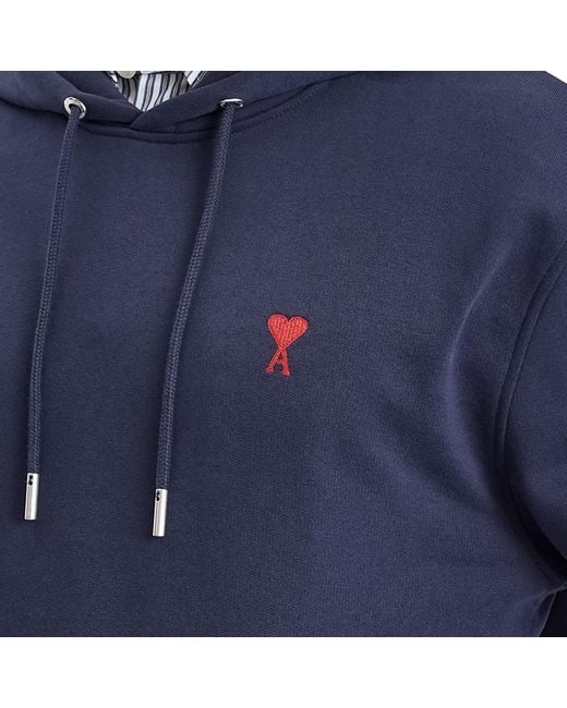 AMI Blue Ami De Coeur Hoodie for men
