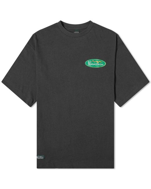 Manastash Black Original Logo Hemp T-Shirt for men