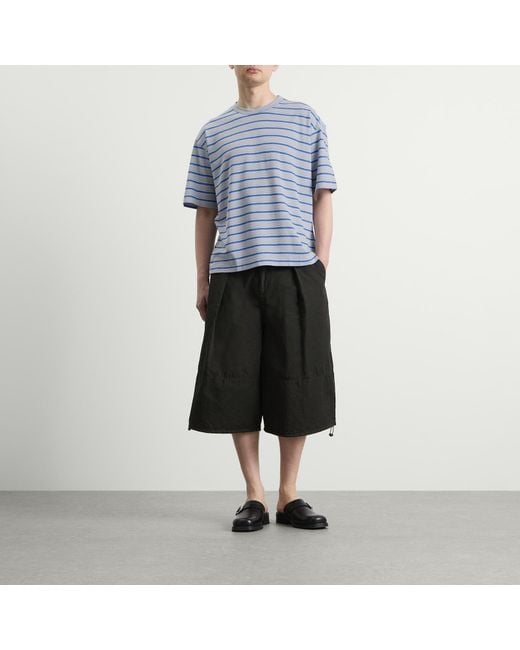 YMC Blue Triple Rapport Stripe T Shirt for men