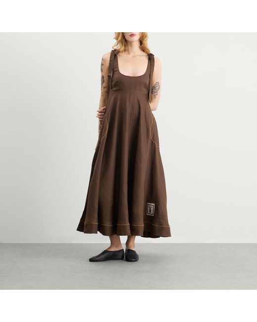 ALÉMAIS Brown Vito Ballet Sundress