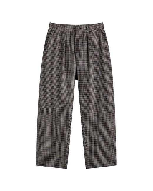 Universal Works Gray Houndstooth Wool Oxford Pant for men