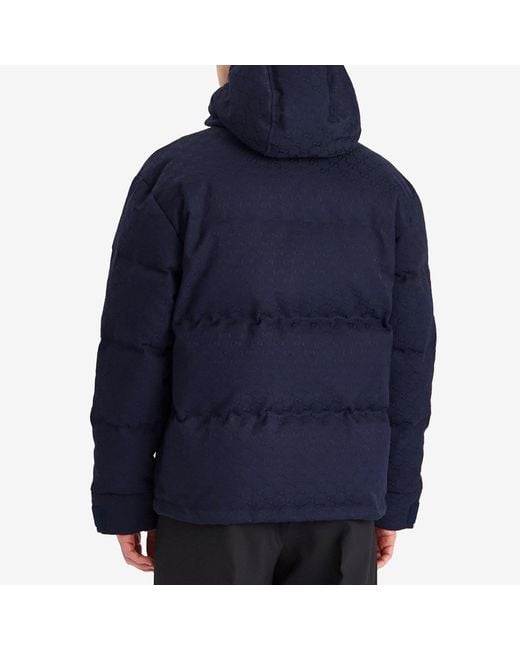 Gucci Blue Gg Canvas Down Hooded Jacket for men