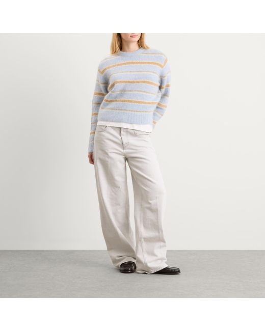 DUNST White Fuzzy Knit Jumper