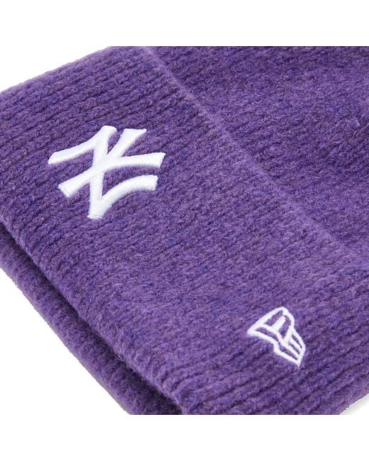 KTZ Purple New York Yankees Wide Cuff Beanie Hat