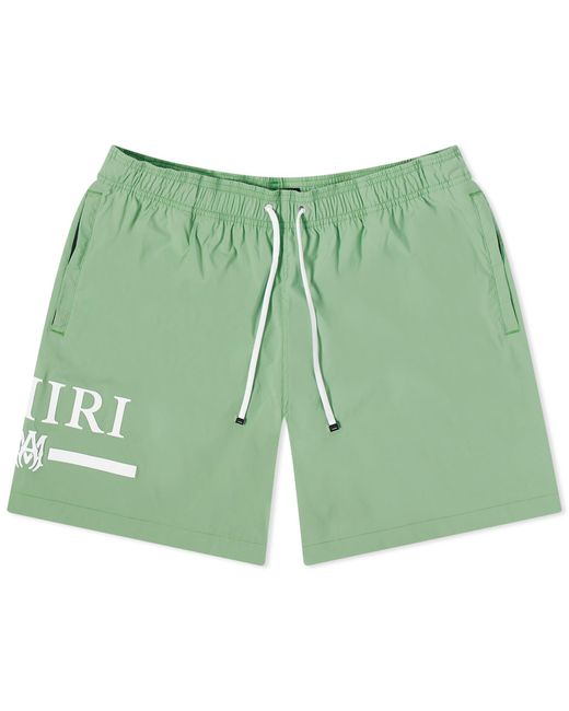 Amiri Green Bar Logo Swim Shorts for men