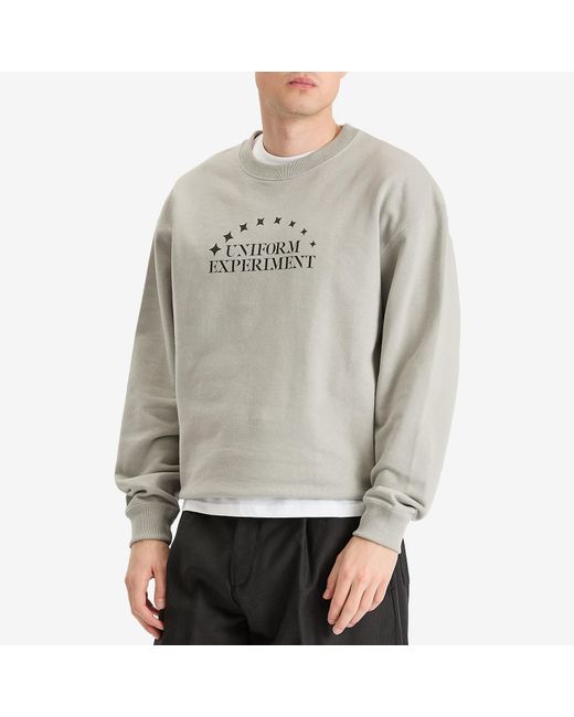 Uniform Experiment Gray Stencil Logo Sweatshirt for men
