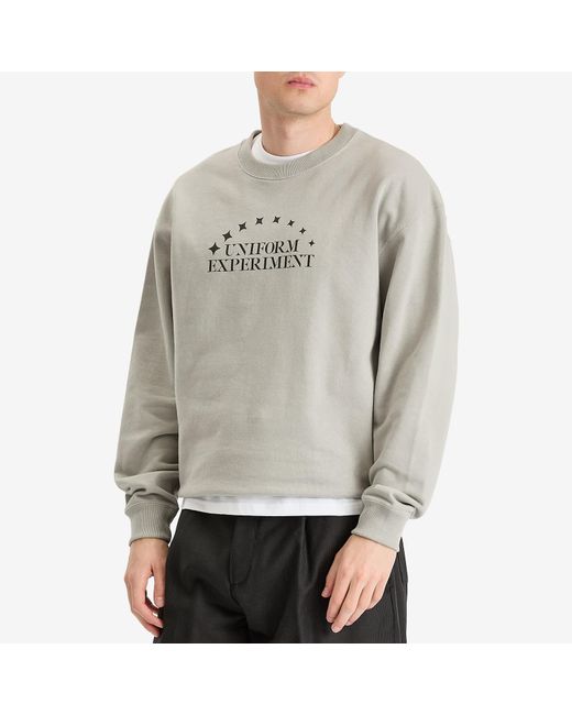 Uniform Experiment Gray Stencil Logo Sweatshirt for men