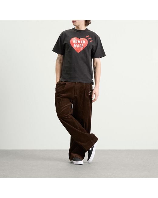 Human Made Brown Corduroy Pleated Trousers for men