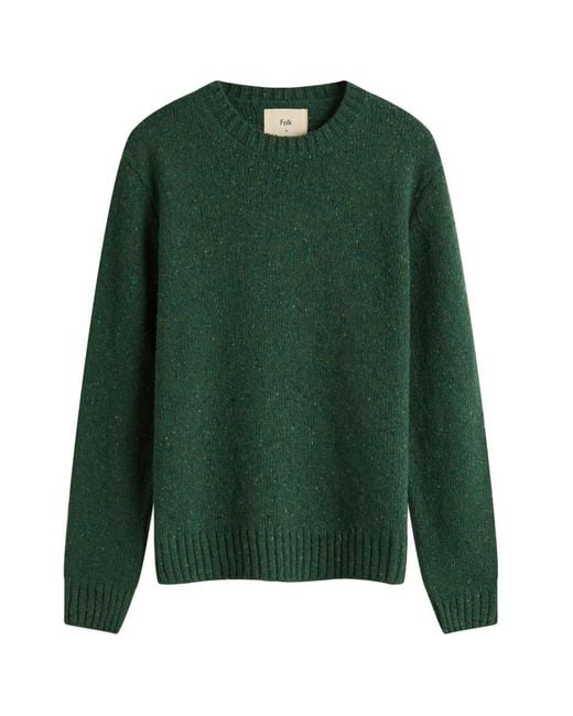 Folk Green Chain Crew Neck Jumper for men