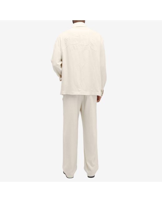 Gcds White Linen Overshirt for men