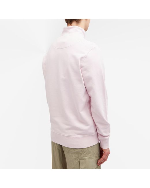 Stone Island Pink Garment Dyed Half Zip Sweat for men