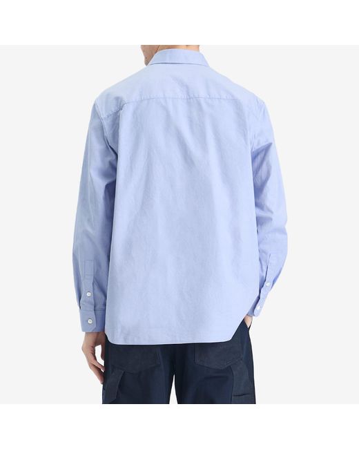Gucci Blue Oxford Cotton Long Sleeve Shirt for men