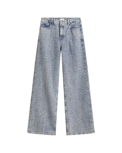 GOOD AMERICAN Blue Good Standard Straight Crystal Jeans