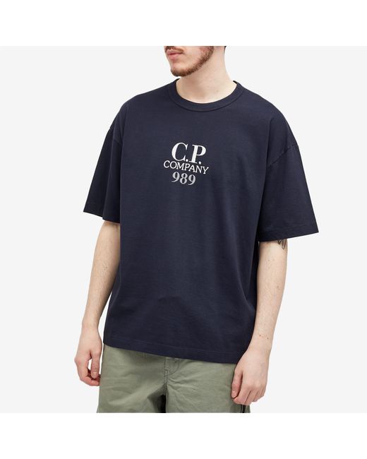 C P Company Blue Box Logo T-Shirt for men