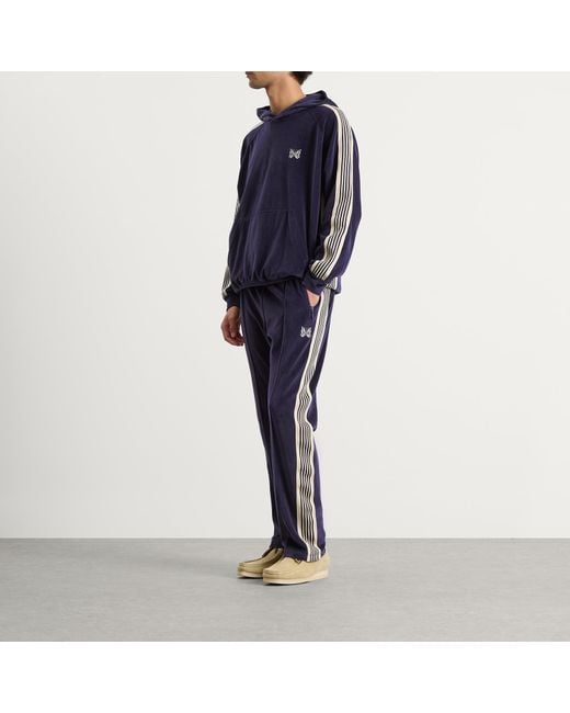 Needles Blue Velour Narrow Track Pants for men