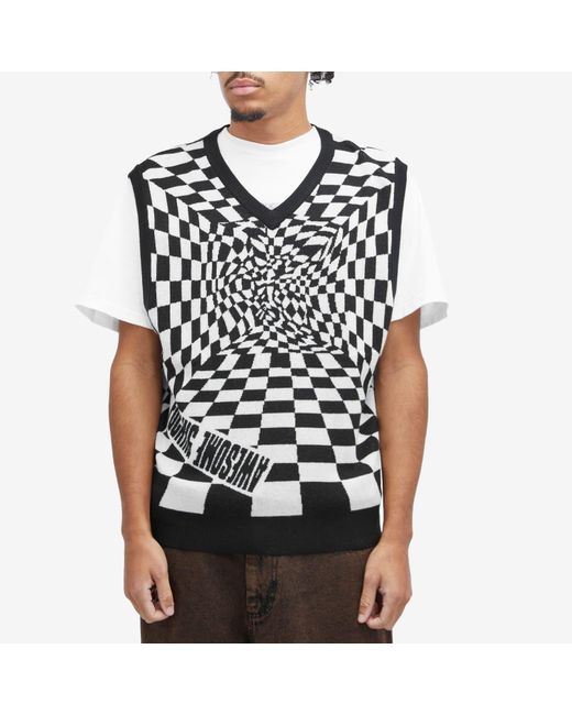 Fucking Awesome Black Warped Knit Vest for men