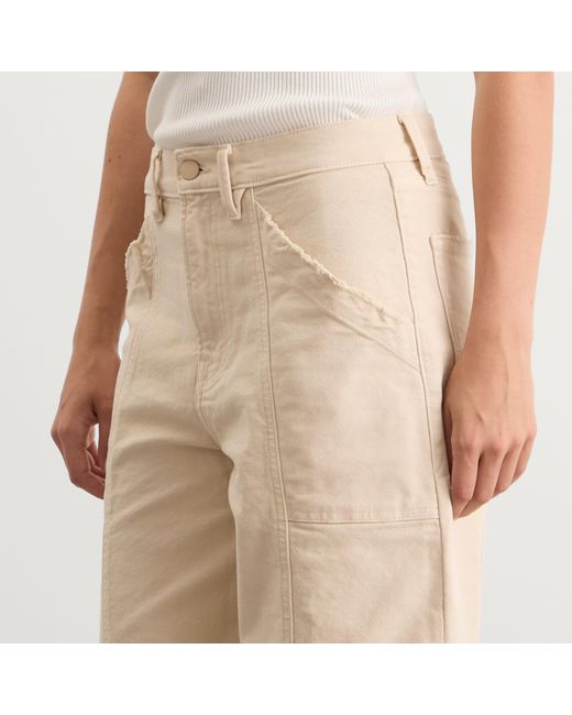 GOOD AMERICAN Natural Cropped Barrel Pants