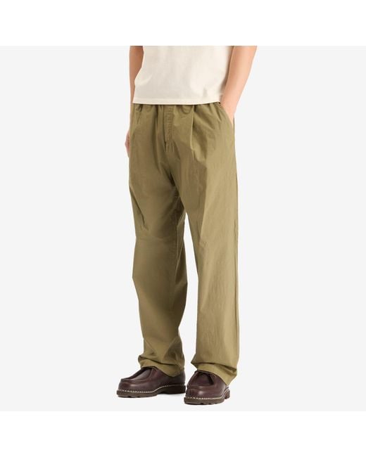 Folk Green Drawcord Loose Trousers for men