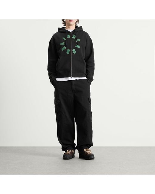 Brain Dead Black Collegiate Zip Hoodie for men