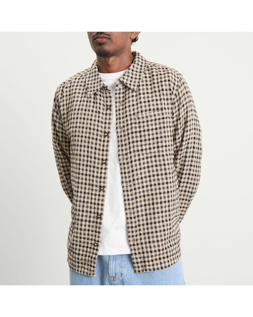 Corridor NYC Natural Fall Check Long Sleeve Shirt for men