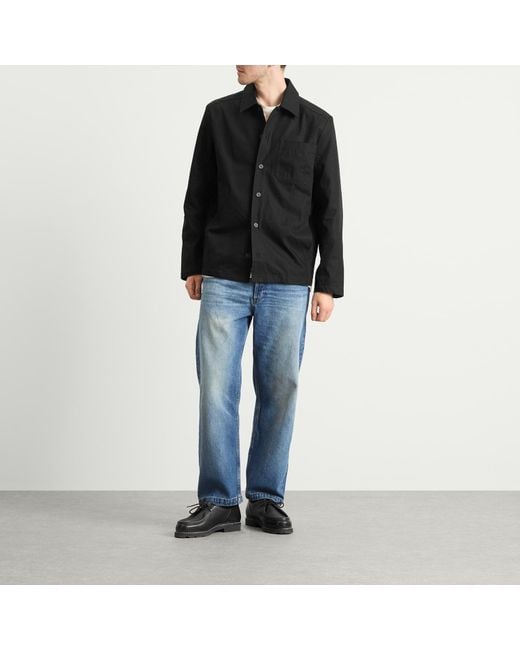 A.P.C. Black Jeffray Herringbone Cotton Shirt Jacket for men